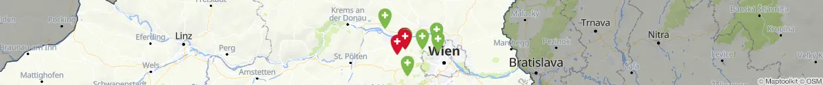 Kartenansicht für Apotheken-Notdienste in der Nähe von Tulln an der Donau (Tulln, Niederösterreich)